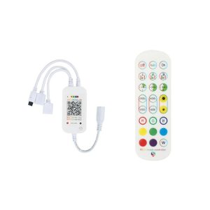 WiFi Smart 4 Pin RGB LED Strip Light Controller APP Remote Voice Control Works with Alexa Echo, 5-24V, type: WiFi 24-keys Controller