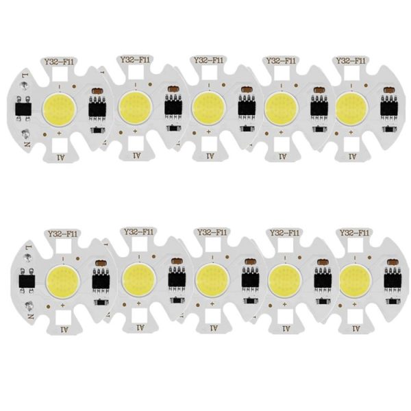 10 PCS COB LED Light Chip AC 220V LED Bulb Light Intelligent IC Driver Bulb Light DIY Spotlight Downlight Chip Outdoor Flood Light (10W (Cold White))
