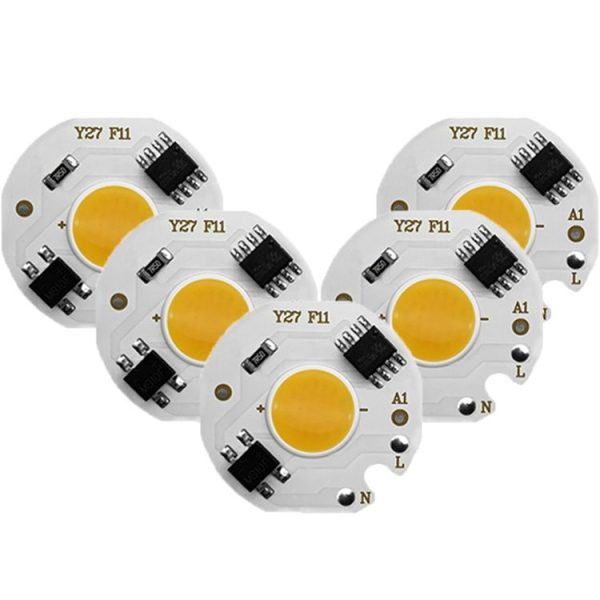 10 pcs COB LED Light Chip AC 220V LED Bulb Light Intelligent IC Driver Bulb Light DIY Spotlight Downlight Chip Outdoor Flood Light (12W (cold white)) - Image 2