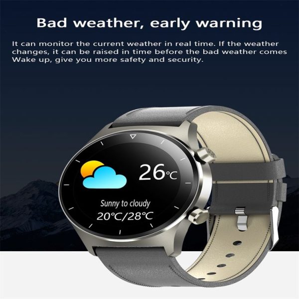 E13 1.28 inch IPS Color Screen Smart Watch, IP68 Waterproof, Leather Watchband, Support Heart Rate Monitoring / Blood Pressure Monitoring / Blood Oxygen Monitoring / Sleep Monitoring (Gold) - Image 15