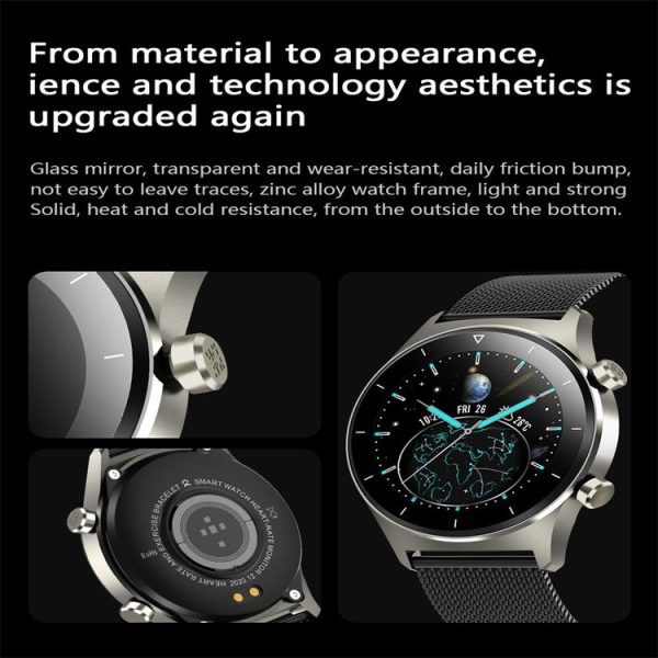 E13 1.28 inch IPS Color Screen Smart Watch, IP68 Waterproof, Leather Watchband, Support Heart Rate Monitoring / Blood Pressure Monitoring / Blood Oxygen Monitoring / Sleep Monitoring (Gold) - Image 18