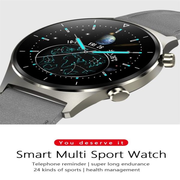 E13 1.28 inch IPS Color Screen Smart Watch, IP68 Waterproof, Leather Watchband, Support Heart Rate Monitoring / Blood Pressure Monitoring / Blood Oxygen Monitoring / Sleep Monitoring (Gold) - Image 4