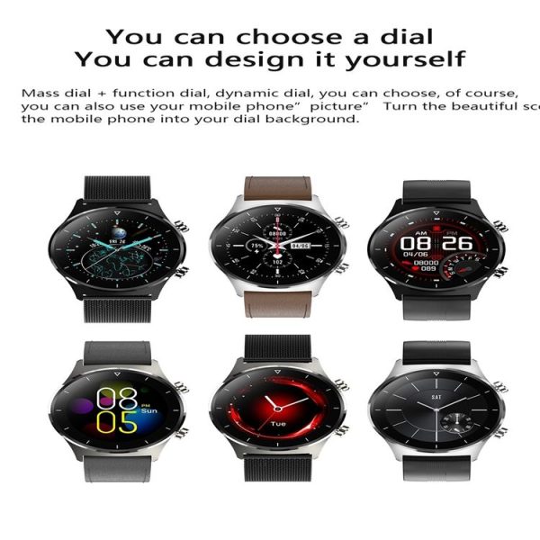 E13 1.28 inch IPS Color Screen Smart Watch, IP68 Waterproof, Leather Watchband, Support Heart Rate Monitoring / Blood Pressure Monitoring / Blood Oxygen Monitoring / Sleep Monitoring (Gold) - Image 6