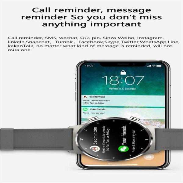 E13 1.28 inch IPS Color Screen Smart Watch, IP68 Waterproof, Leather Watchband, Support Heart Rate Monitoring / Blood Pressure Monitoring / Blood Oxygen Monitoring / Sleep Monitoring (Gold) - Image 8