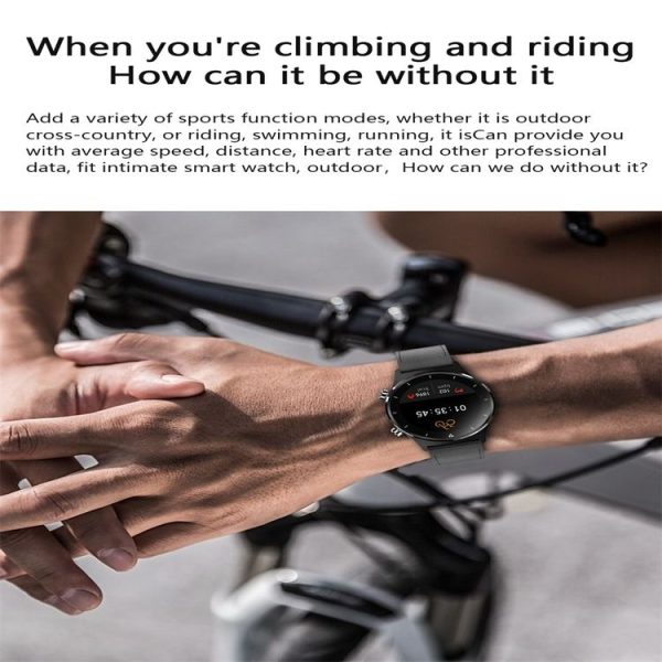 E13 1.28 inch IPS Color Screen Smart Watch, IP68 Waterproof, Leather Watchband, Support Heart Rate Monitoring / Blood Pressure Monitoring / Blood Oxygen Monitoring / Sleep Monitoring (Gold) - Image 9
