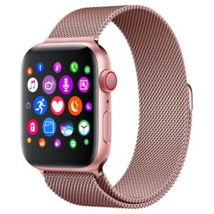 Q520 1.54 inch Color Screen Smart Watch, Life Waterproof, Steel Watchband, Support Bluetooth Call / Heart Rate Monitoring / Blood Pressure Monitoring / Blood Oxygen Monitoring / Sleep Monitoring (Pink)