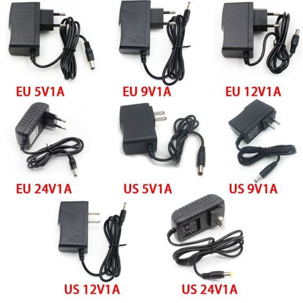 100-240V AC to DC Power Charger Adapter 5V 9V 12V 24V 1A 5.5mmx2.5mm (24V 1A EU Plug) - Image 2