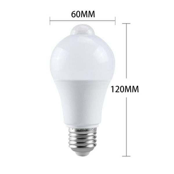 LED Light Waterproof Motion Sensor Infrared Sensor E27 LED Sensor Bulb White Light - Image 2