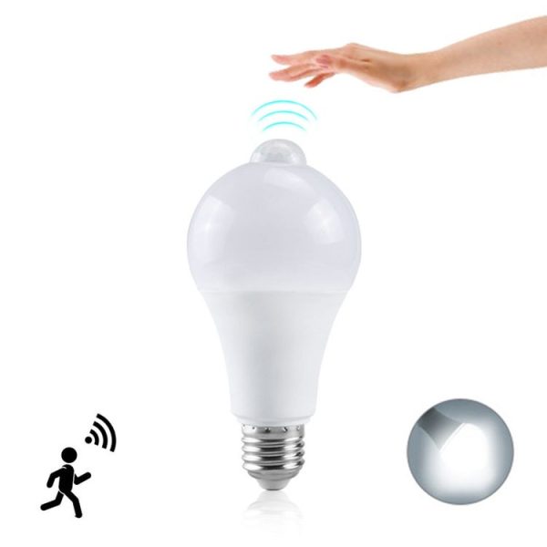 LED Light Waterproof Motion Sensor Infrared Sensor E27 LED Sensor Bulb White Light - Image 3