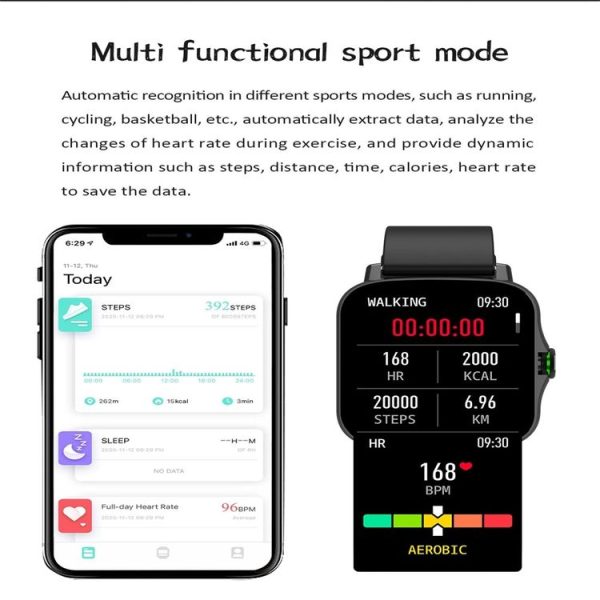 FM08 1.69 inch Color Screen Smart Watch IP67 Waterproof, Support Heart Rate Monitoring / Blood Pressure Monitoring / Blood Oxygen Monitoring / Sleep Monitoring (Gray) - Image 15