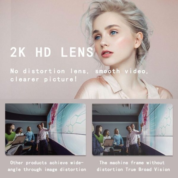 C11 2K Picture Quality HD Without Distortion 360 Degrees Rotate Built-in Microphone Sound Clear Webcams with Tripod (Orange) - Image 10
