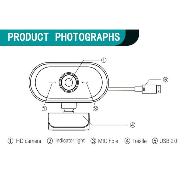 C11 2K Picture Quality HD Without Distortion 360 Degrees Rotate Built-in Microphone Sound Clear Webcams with Tripod (Orange) - Image 13