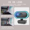 C11 2K Picture Quality HD Without Distortion 360 Degrees Rotate Built-in Microphone Sound Clear Webcams with Tripod (Orange) - Image 6
