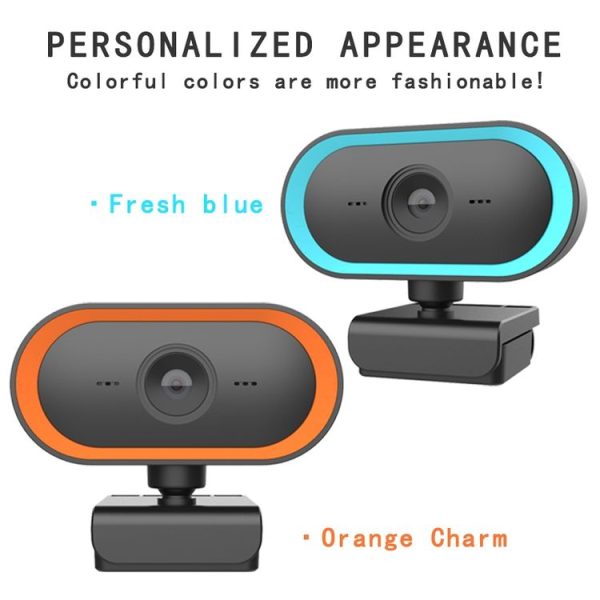 C11 2K Picture Quality HD Without Distortion 360 Degrees Rotate Built-in Microphone Sound Clear Webcams with Tripod (Orange) - Image 7
