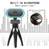C11 2K Picture Quality HD Without Distortion 360 Degrees Rotate Built-in Microphone Sound Clear Webcams with Tripod (Orange) - Image 8