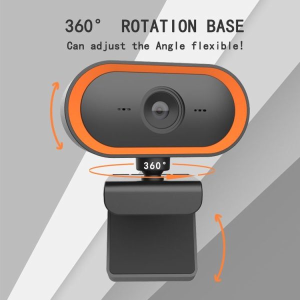 C11 2K Picture Quality HD Without Distortion 360 Degrees Rotate Built-in Microphone Sound Clear Webcams with Tripod (Orange) - Image 9