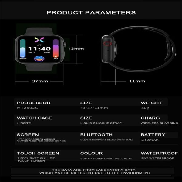 FK99 Plus 1.75 inch Color Screen IPX7 Waterproof Smart Watch, Support Bluetooth Call / Heart Rate / Blood Pressure / Sleep Monitoring (Red) - Image 7