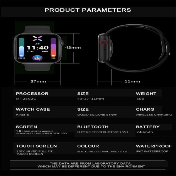 DW98 1.8inch Color Screen Smart Watch IP67 Waterproof, Support Bluetooth Call / Heart Rate Monitoring / Blood Pressure Monitoring / Sleep Monitoring (Blue) - Image 7