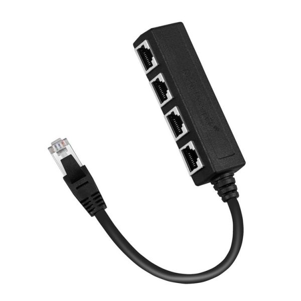 1 Male to 4 Female LAN Ethernet Cable Adapter Ethernet Splitter - Image 2