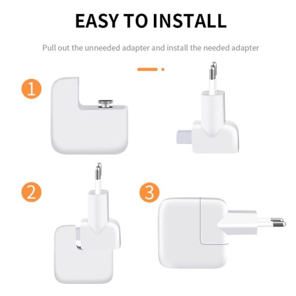 2 PCS XJ01 Power Adapter for iPad 10W 12W Charger & MacBook Series Charger, EU Plug - Image 5