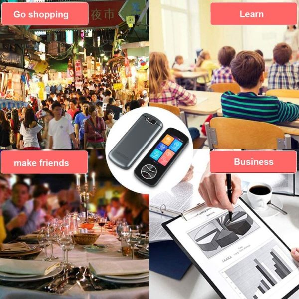 V10 3.0 inch Touch Screen Smart Translator 107 Languages with Offline Translation / Photo Translation (Black) - Image 6