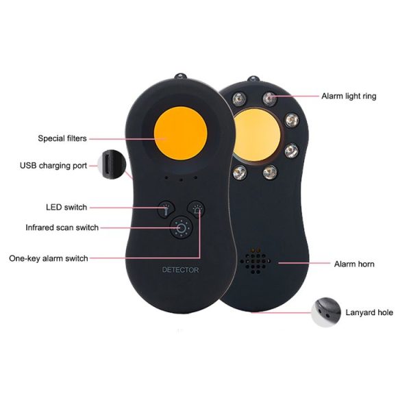Hotel Anti-Spy Monitoring Detector Portable Monitor Camera Alarm Flashlight Anti-theft Home Infrared Detector (White) - Image 7
