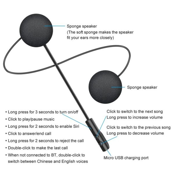 T4 Motorcycle Helmet Bluetooth Headsets BT 5.0 Stereo Automatically Connect to Support SIRI - Image 10