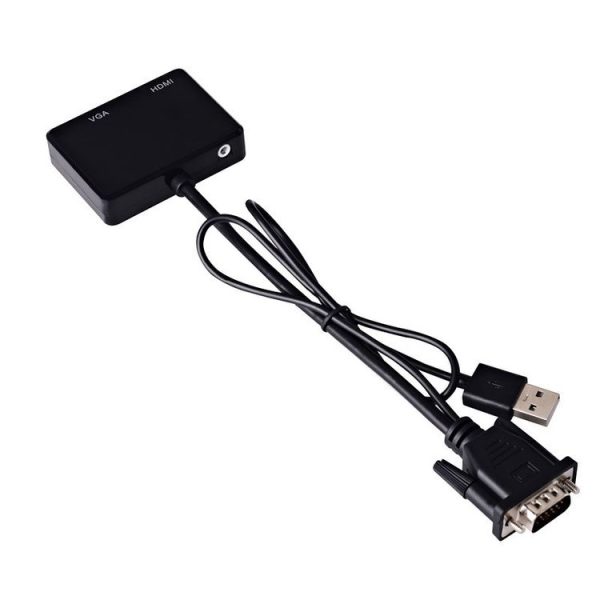VGA to HDMI Adapter VGA Splitter with 3.5mm Audio Converter - Image 3