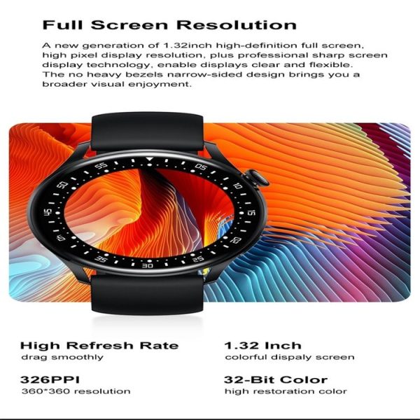 D3pro 1.32 inch Color Screen Smart Watch, IP67 Waterproof, Silicone Watchband, Support Bluetooth Call / Heart Rate Monitoring / Blood Pressure Monitoring / Blood Oxygen Monitoring / Sleep Monitoring (Black) - Image 5