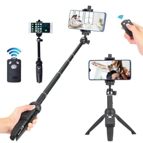 Yunteng YT-9928 3 in 1 Handheld Tripod, Monopod Selfie Stick, Bluetooth Remote Shutter for All Smartphones - Image 2