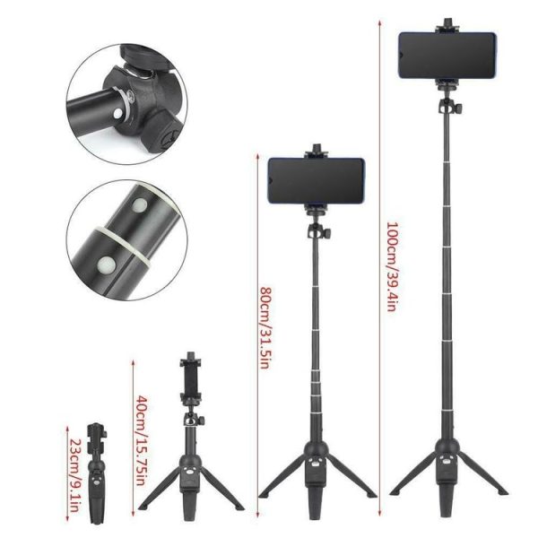 Yunteng YT-9928 3 in 1 Handheld Tripod, Monopod Selfie Stick, Bluetooth Remote Shutter for All Smartphones - Image 3