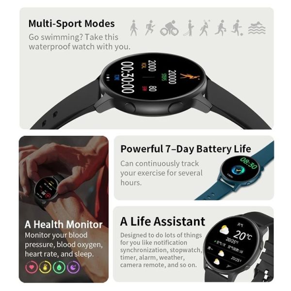 MX1 1.28 inch IP68 Waterproof Color Screen Smart Watch, (Blue) - Image 8