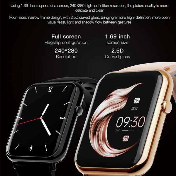 Q19 Pro IP67 Waterproof 1.69 inch Smartwatch (Silver) - Image 6