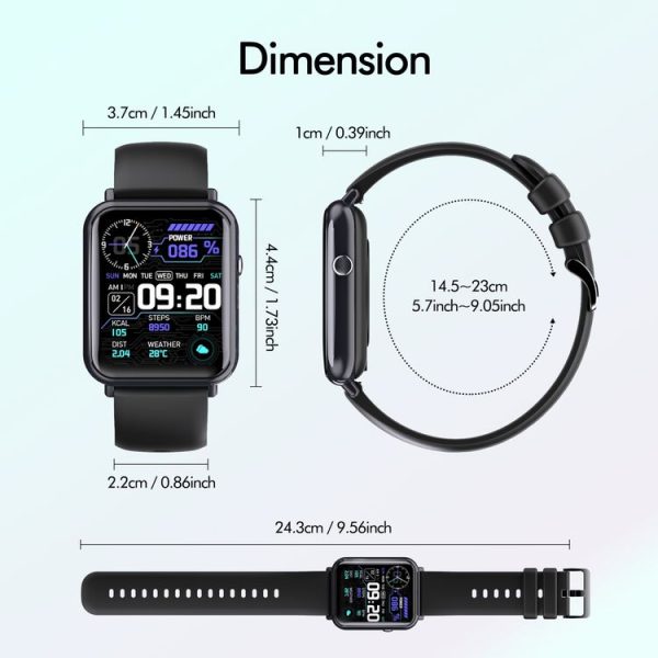 Q19 Pro IP67 Waterproof 1.69 inch Smartwatch (Silver) - Image 9