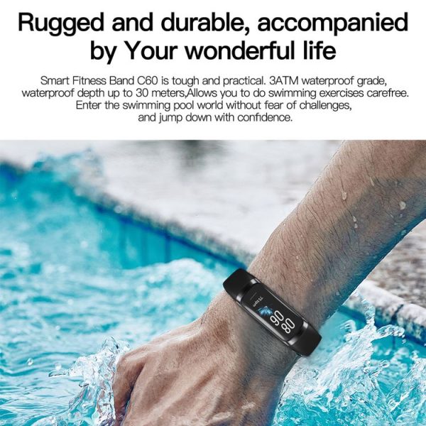 C60 IP67 Waterproof 1.1 inch Smart Fitness Band (Purple) - Image 5