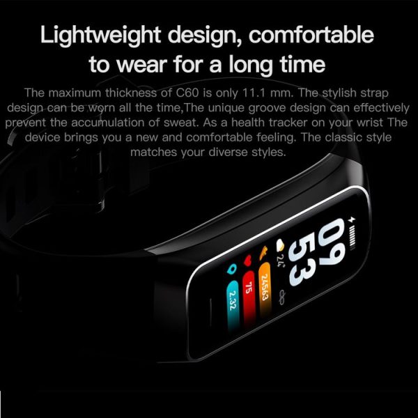 C60 IP67 Waterproof 1.1 inch Smart Fitness Band (Purple) - Image 8