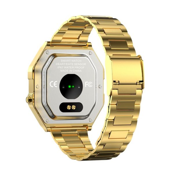 KW18 IP67 0.96 inch Steel Watchband Color Screen Smart Watch (Gold) - Image 3