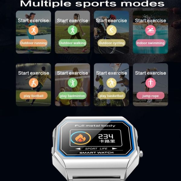 KW18 IP67 0.96 inch Steel Watchband Color Screen Smart Watch (Gold) - Image 6