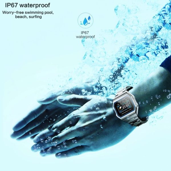 KW18 IP67 0.96 inch Steel Watchband Color Screen Smart Watch (Gold) - Image 7