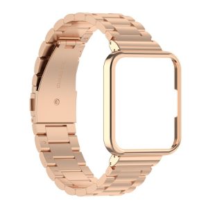 Xiaomi Redmi Watch 2 2 in 1 Three-bead Metal Watch Band with Watch Frame (Rose Gold)