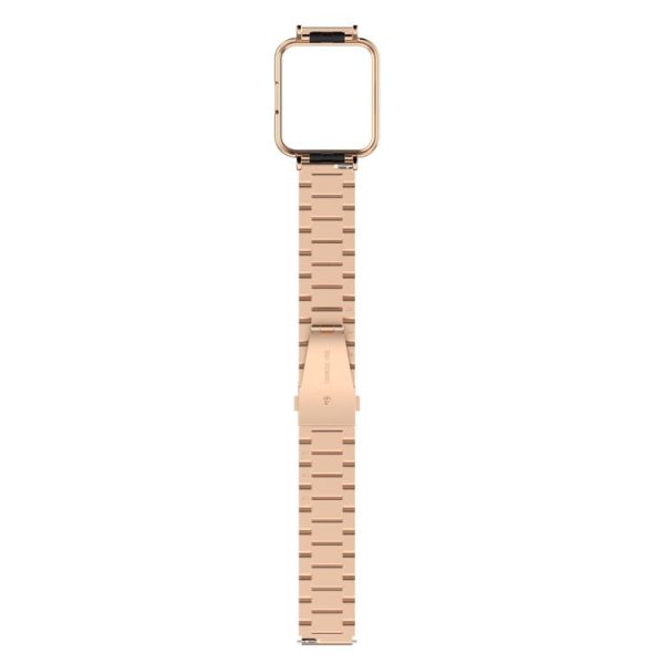 Xiaomi Redmi Watch 2 2 in 1 Three-bead Metal Watch Band with Watch Frame (Rose Gold) - Image 3