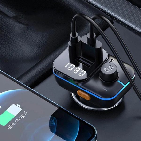 C24 Car Bluetooth MP3 Player Fast Charging FM Transmitter Wireless Handsfree - Image 4