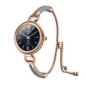 GT01 1.09 inch Color Screen Smart Watch, Support Heart Rate / Blood Pressure Monitoring (Rose Gold White)