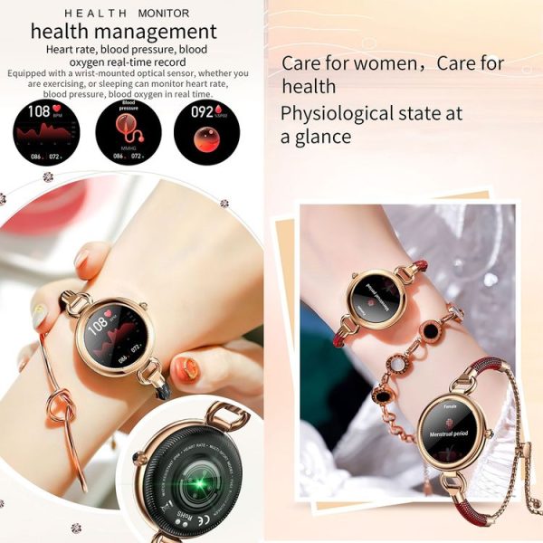 GT01 1.09 inch Color Screen Smart Watch, Support Heart Rate / Blood Pressure Monitoring (Rose Gold White) - Image 10
