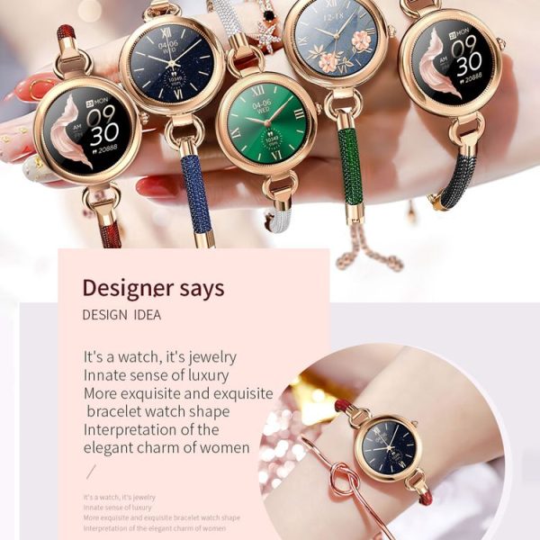 GT01 1.09 inch Color Screen Smart Watch, Support Heart Rate / Blood Pressure Monitoring (Rose Gold White) - Image 5