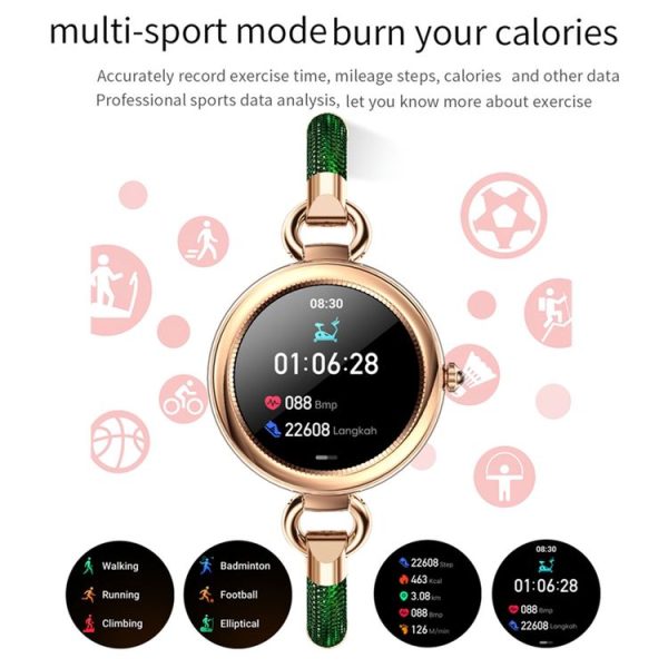 GT01 1.09 inch Color Screen Smart Watch, Support Heart Rate / Blood Pressure Monitoring (Rose Gold White) - Image 7