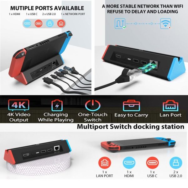 1000Mbs LAN Port 4K HDMI Adapter For Nintendo Switch / Switch OLED (LAN Model) - Image 7