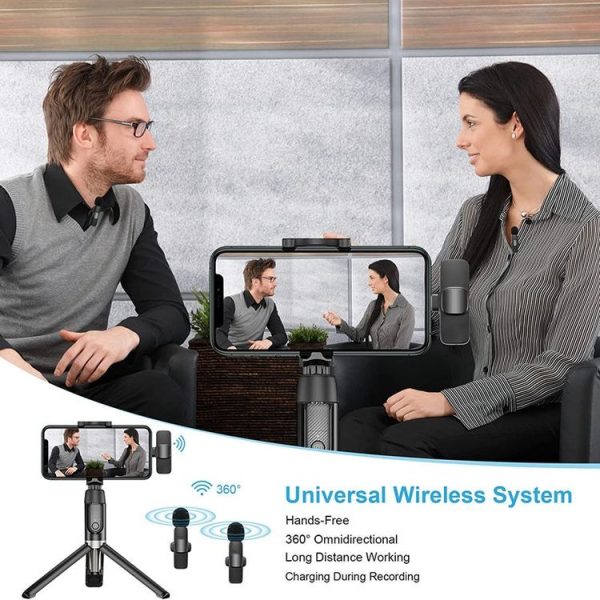 K9 2 in 1 Wireless Clip-on Auto Noise Cancelling Live Mini Microphone, Port: 8 Pin - Image 6