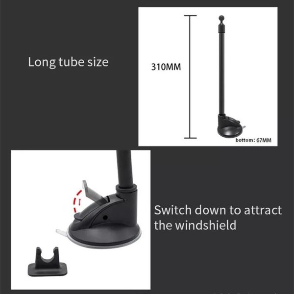 A190+X35 Car Phone Holder Windshield Sucker Mount Bendable Long Arm Stand - Image 5