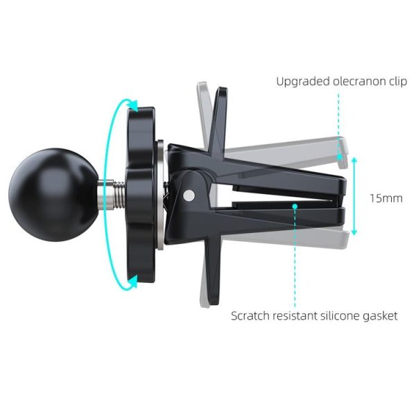 A190+X901 Car Phone Holder Air Vent Mount Coaxial Knob Adjustment Clip Stand - Image 4